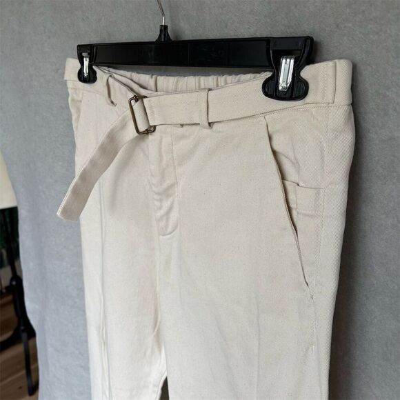 Barena Venezia Beige Casual Cropped Size 48 Belted Waist Pockets - Picture 4 of 6